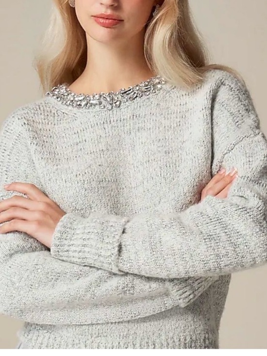 J. Crew Sweaters - J. Crew Sparkle Embellished Crewneck Sweater